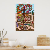 Oaxacan Bunny Tree of Life Poster (Küche)