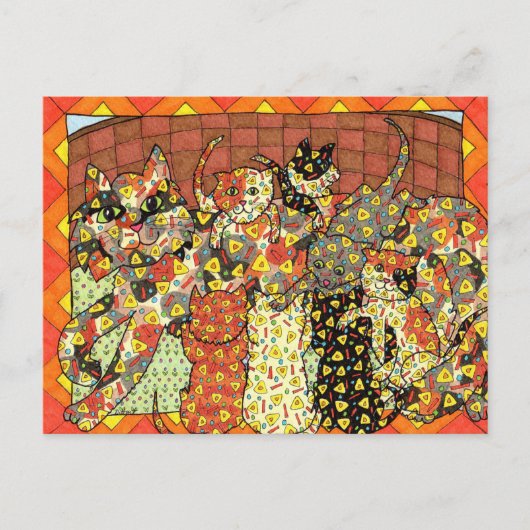 Oaxacan Cat and Kittens Postkarte (Vorderseite)