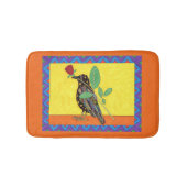 Oaxacan Crow & Red Rose Mexican Art Badematte (Vorderseite)