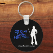 OB Cues Ladys 9-Ball Tour Logo Schlüsselanhänger (Vorderseite)