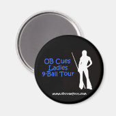 OB Cues Ladys 9-Ball Tour Magnet Logo (2) (Vorderseite/Rückseite)