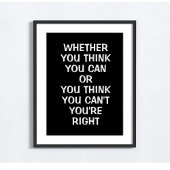 Ob du denkst, du kannst oder denkst, du kannst nic poster