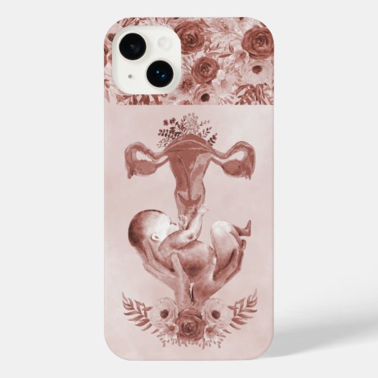 Ob/Gyn Midfrau Floral Kindgeburt Cervix Ovarien iPhone Hülle (Rückseite)