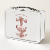 Ob/Gyn Midfrau Floral Kindgeburt Cervix Ovarien Metall Brotdose (Vorderseite)