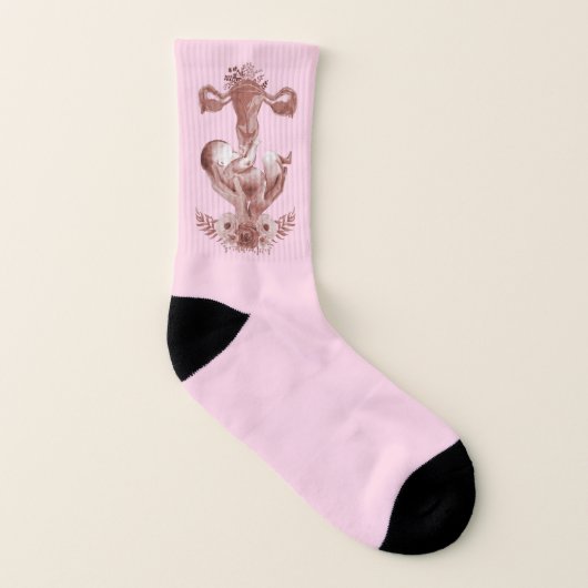 Ob/Gyn Midfrau Floral Kindgeburt Cervix Ovarien Socken (Rechts - Außen)
