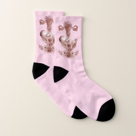 Ob/Gyn Midfrau Floral Kindgeburt Cervix Ovarien Socken (Paar)