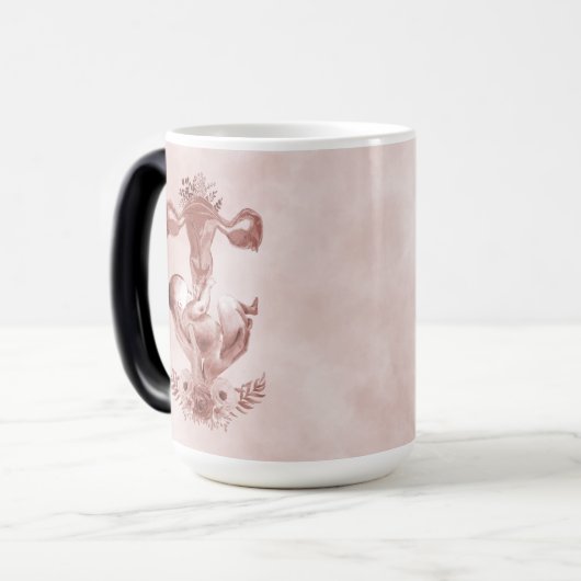 Ob/Gyn Midfrau Floral Kindgeburt Cervix Ovarien Verwandlungstasse (Vorderseite Links)