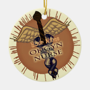 OB Gyn Nurse Caduceus Ornament
