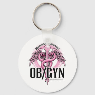 OB/GYN PINK Caduceus Schlüsselanhänger