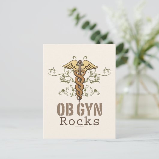 OB GYN Rocks Postkarte (Stehend Vorderseite)