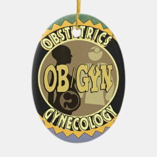OB/GYN WEIBLICHER DOKTOR LOGO KERAMIKORNAMENT