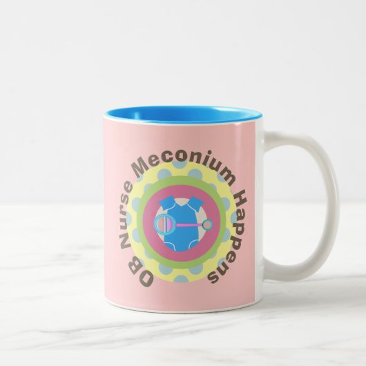 OB Krankenschwester-Geschenke "Meconium geschieht Zweifarbige Tasse (Rechts)