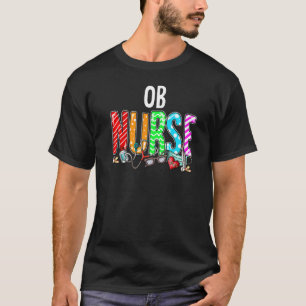 Ob Krankenschwester Karierte rote Liebe Herz Steth T-Shirt