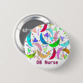 OB Krankenschwester-Namen-Knopf-Mond-und Button (Vorne & Hinten)