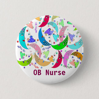 OB Krankenschwester-Namen-Knopf-Mond-und Button