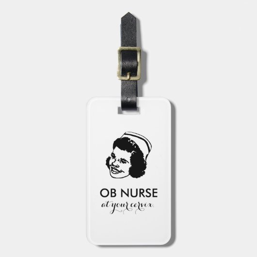OB NURSE - bei Ihrem Muttermund! Gepäckanhänger (Vorderseite vertikal)