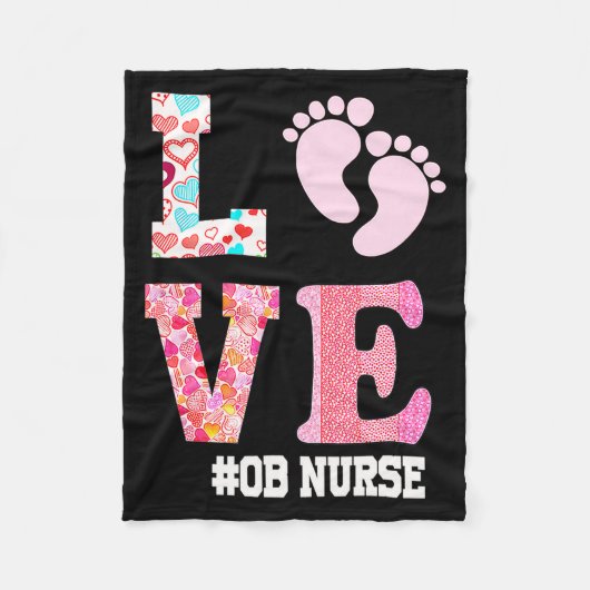Ob Nurse Valentines Day Delivery Labor Nursing 1 Fleecedecke (Vorderseite)