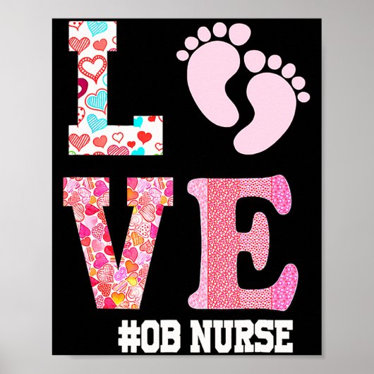 Ob Nurse Valentines Day Delivery Labor Nursing 1 Poster (Vorne)