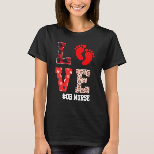 OB Nurse Valentines Day Delivery Labor T-Shirt (Vorderseite)