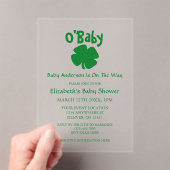O'Baby St Patrick's Day Baby Shower Acryleinladungen (Insitu (Handheld))