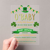 O'Baby St. Patrick's Day Baby Shower Acryleinladungen (Insitu (Handheld))
