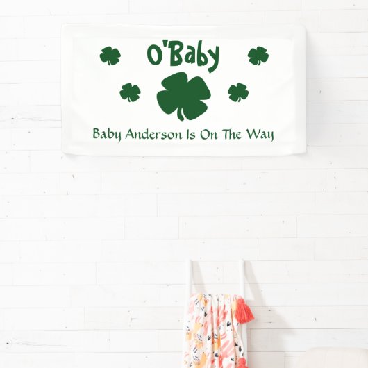 O'Baby St Patrick's Day Baby Shower Banner (InSitu)