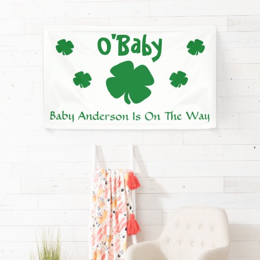 O'Baby St Patrick's Day Baby Shower Banner (Insitu)