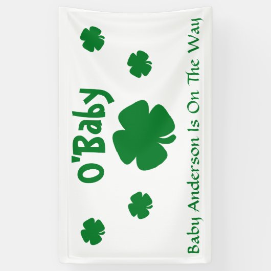 O'Baby St Patrick's Day Baby Shower Banner (Vertikal)