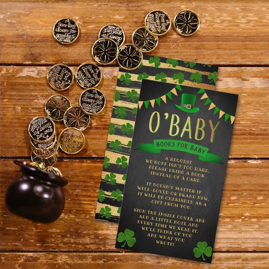 O'Baby St. Patrick's Day Baby Shower Buchanfrage Begleitkarte