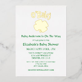 O'Baby St Patrick's Day Baby Shower Folieneinladung