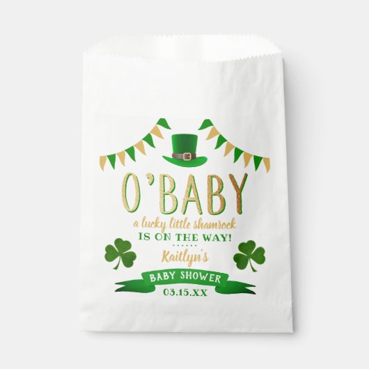 O'Baby St. Patrick's Day Baby Shower Geschenktütchen (Vorderseite)