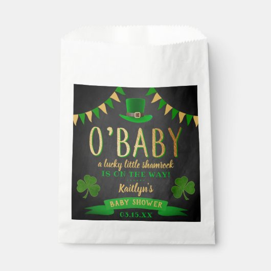 O'Baby St. Patrick's Day Baby Shower Geschenktütchen (Vorderseite)