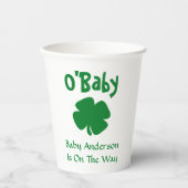 O'Baby St Patrick's Day Baby Shower Pappbecher (Vorderseite)