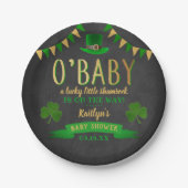 O'Baby St. Patrick's Day Baby Shower Pappteller (Vorderseite)