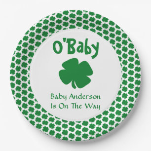 O'Baby St Patrick's Day Baby Shower Pappteller
