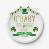 O'Baby St. Patrick's Day Baby Shower Pappteller (Vorderseite)