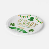 O'Baby St. Patrick's Day Baby Shower Pappteller (Schrägansicht)
