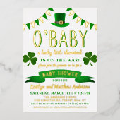O'Baby St. Patrick's Day Baby Shower Real Folieneinladung (Vorderseite)