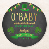 O'Baby St. Patrick's Day Baby Shower Runder Pappuntersetzer (Vorderseite)