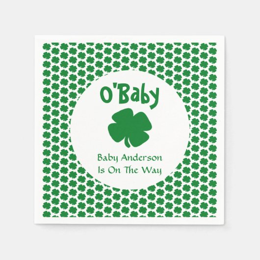 O'Baby St Patrick's Day Baby Shower Serviette (Vorderseite)