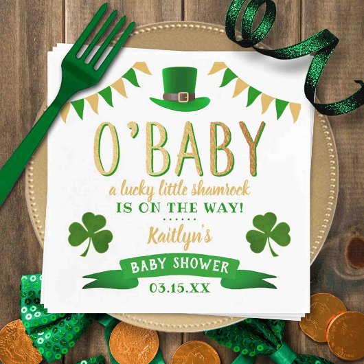 O'Baby St. Patrick's Day Baby Shower Serviette