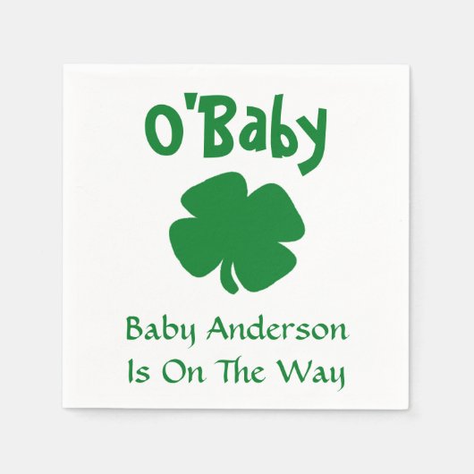 O'Baby St Patrick's Day Baby Shower Serviette (Vorderseite)