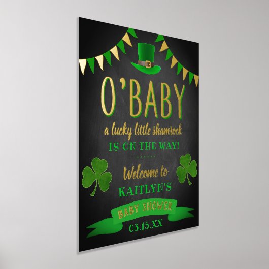O'Baby St. Patrick's Day Baby Shower Willkommen Foliendrucke (Ablage )