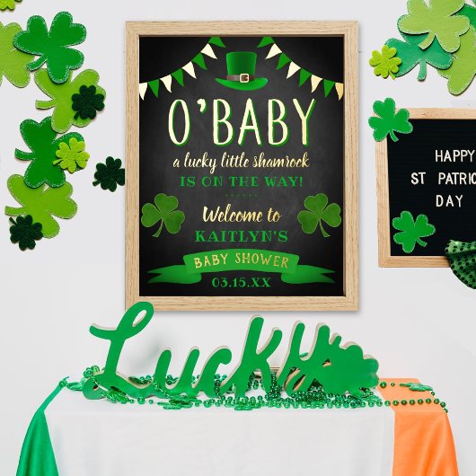 O'Baby St. Patrick's Day Baby Shower Willkommen Foliendrucke