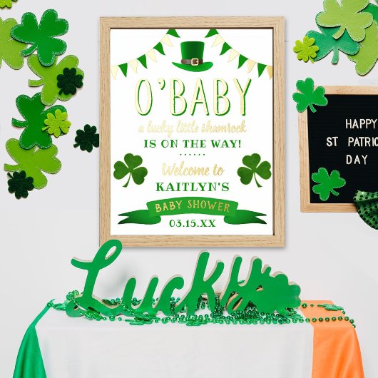 O'Baby St. Patrick's Day Baby Shower Willkommen Foliendrucke