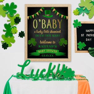 O'Baby St. Patrick's Day Baby Shower Willkommen Poster