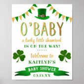 O'Baby St. Patrick's Day Baby Shower Willkommen Poster (Vorne)