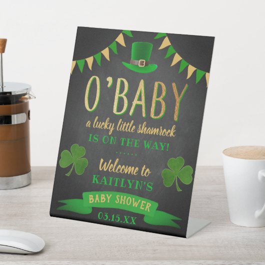 O'Baby St. Patrick's Day Baby Shower Willkommen Sockelschild (In SItu)
