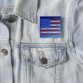 OBAMA; 08 FLAGGE quadratischer Knopf Button (Beispiel)