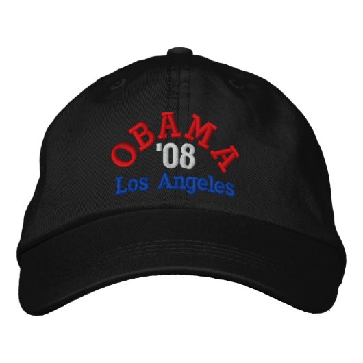 Obama '08 Los Angeles Hat Bestickte Baseballkappe (Vorderseite)